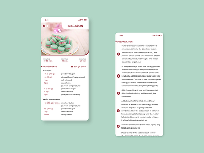 DAILY UI #40 // RECIPE app daily ui design macaron recipe recipe app ui