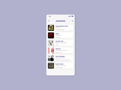 DAILY UI #44 // FAVOURITES app daily ui design favourites music ui