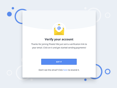 Verify account modal