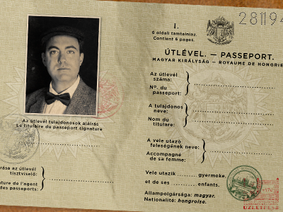 1934 Hungarian Passport