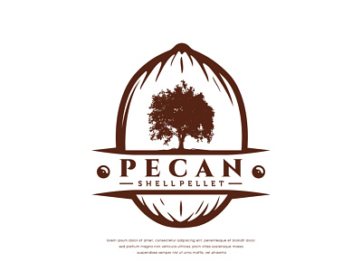 Pecan Shell Pellet branding icon illustration logo vector