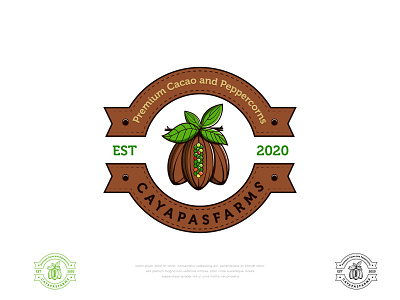 Cayapas Farms Premium Cacao and Peppercorns branding icon illustration illustrator logo minimal vector