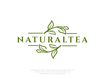 Natural Tea branding icon illustration logo