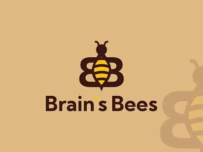 Brain's Bees Logo Design bees honey logo bees logo branding business logo creative logo design flat logo honey bees logo honey brand logo honey company logo honey logo honeybeeslogo logo logo design minimal minimalist logo