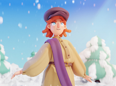 Anastasia 3d 3d art blender character fanart illustration