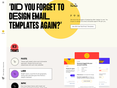 Rad Email Templates asset dark email email template landing lucid mail pastel themes thepentool