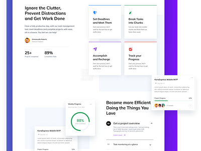 Task Management Landing Page design figma hero section landing page task management ui design ux ux design websites