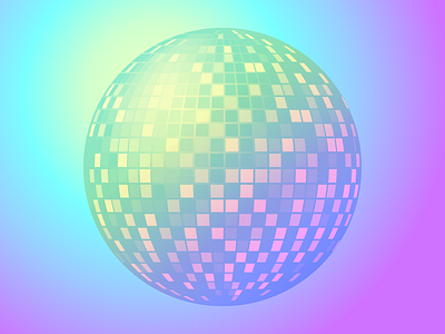 Let's Disco blue disco disco ball green illustration purple rainbow yellow