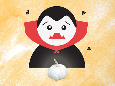 Vampire vs. Garlic ad advertisement food funny garlic illustration vampire yellow