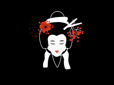 Geisha beautiful beauty geisha gradient illustration japan tradition