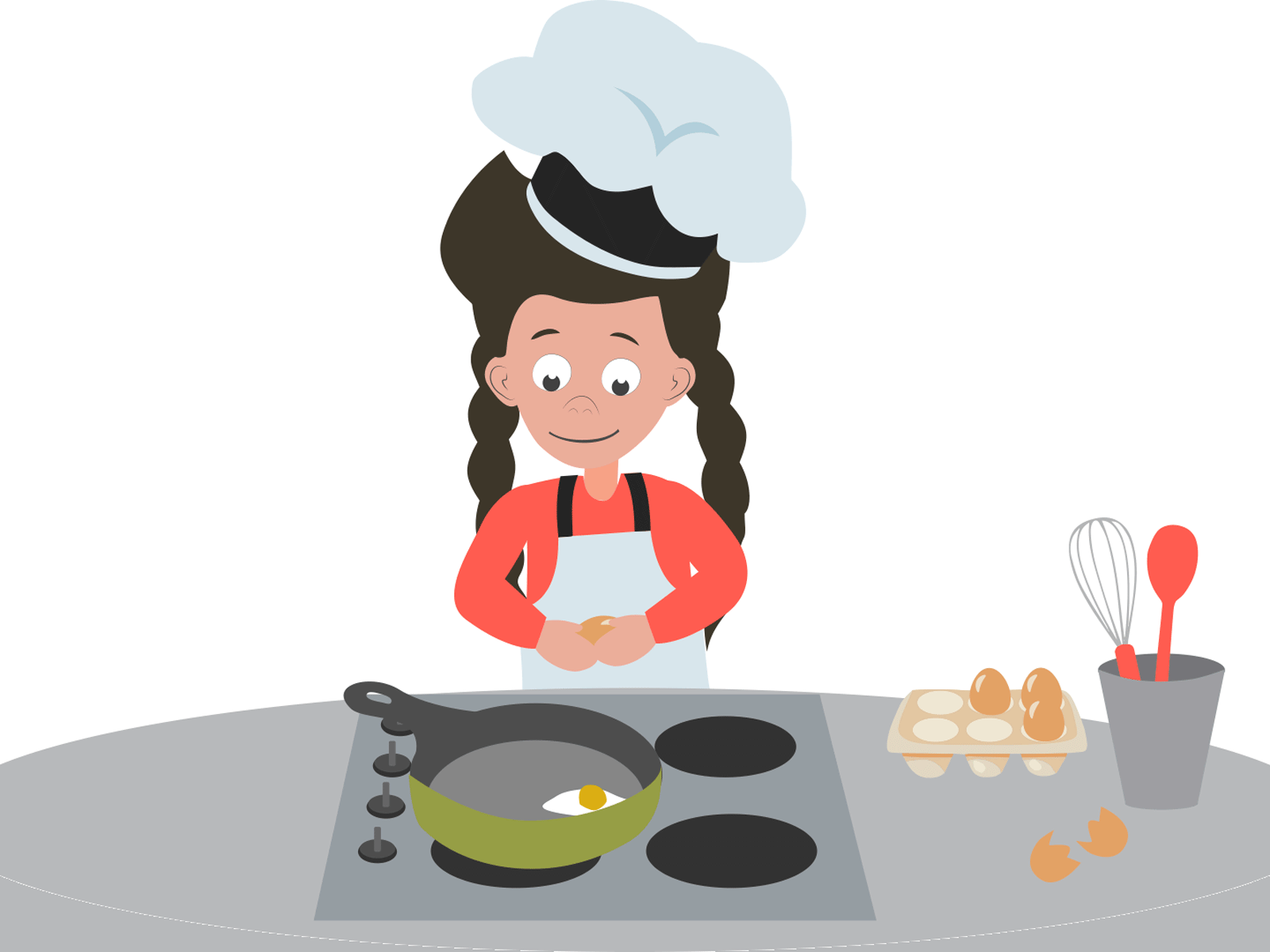 Cooking 2d animation animation art cooking design eggs illustration vector