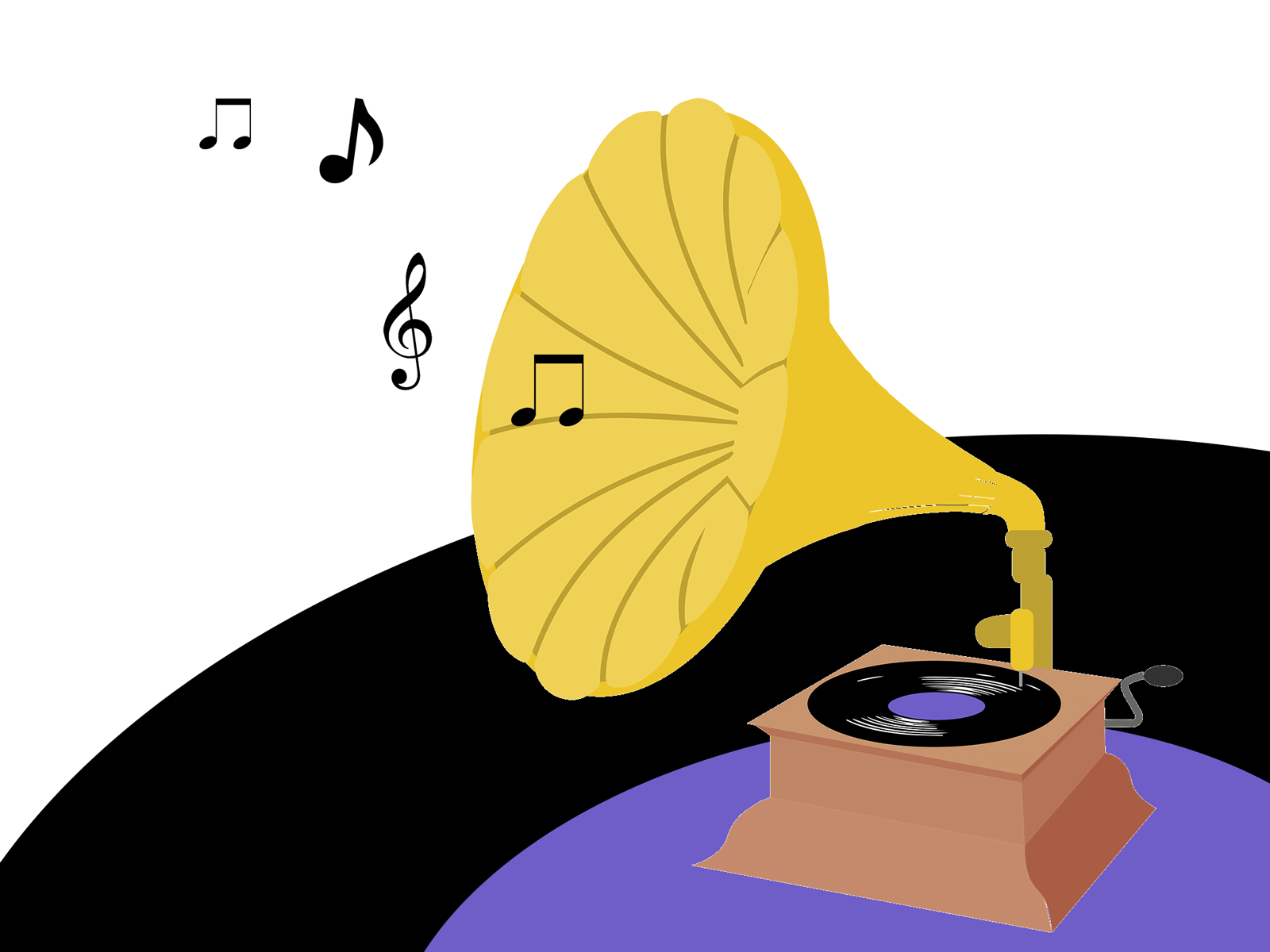 Gramophone 2d animation gramophone illustration music