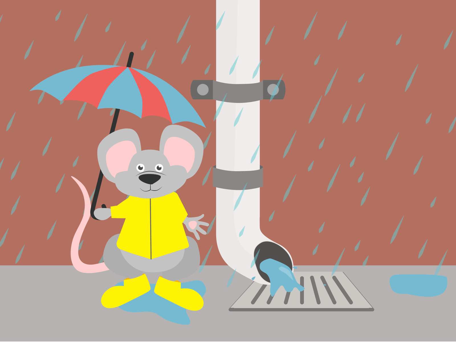 Mouse in the rain 2d animation gif gif animation graphic illustration mouse rain vector