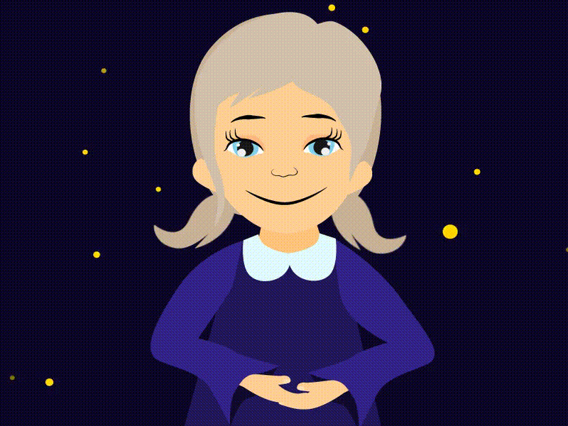 Star and girl - Animation 2d animation after effects aftereffects child gif gif animation illustration kind peace personage space star stars