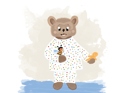 Illustration for children's book. Bear. bear book illustration kids night