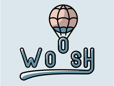Daily Logo Challenge #2 - Woosh art branding challenge dailylogochallenge design flat hot air baloon hotairballoon icon illustration illustrator logo vector woosh