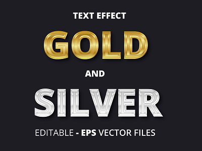 gold and silver eps template text text effects