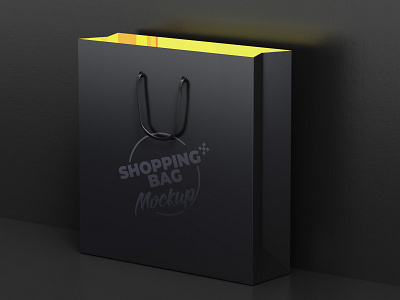 Close up on dark shopping bag mockup