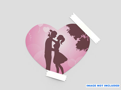 Happy valentine's day heart in 3d rendering mockup illustration