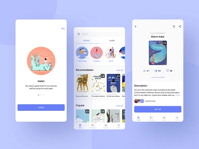 Bookstore (Android) android android app android app design audiobooks book books bookshop bookstore clean design material design materialdesign minimalism mobile app mobile app design product design uidesign uiux uxdesign uxui vector illustration