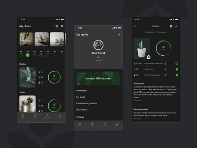 Mobile app - PlantMe / Dark theme