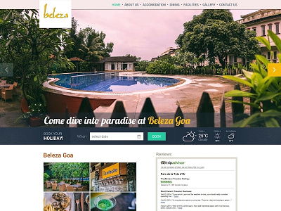 Dive into Paradise destination goa hotel interface design resort travel ui ux web design website