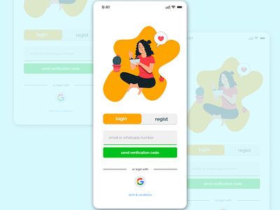 login UI android food app animation graphic design ui