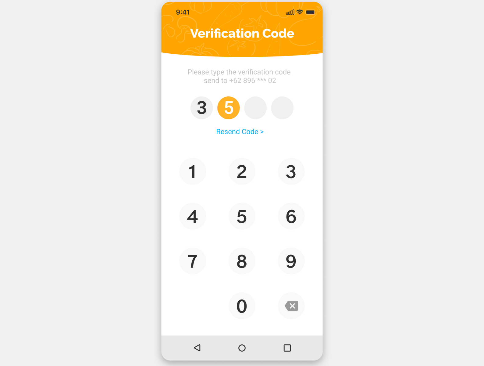 UI Android Verification Code by ismail_khanafi on Dribbble