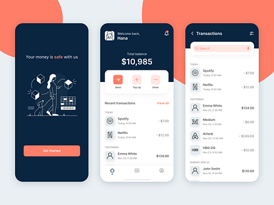 Mobile banking app concept app bank app banking app design finance app minimal mobile app ui ux