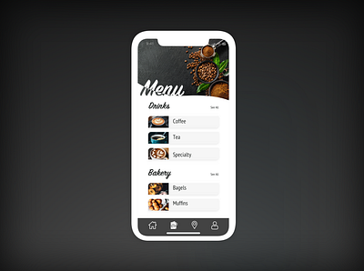 Food/Drink Menu 043 app dailyui dailyuichallenge design drink drink menu food food and drink food menu menu restaurants ui uidesign uiux uiuxdesign ux uxdesign uxui uxuidesign