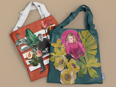 Tote Bags concept celebrity collage design tote bag totebag
