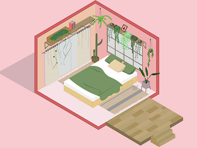 Isometric Room illustration ui