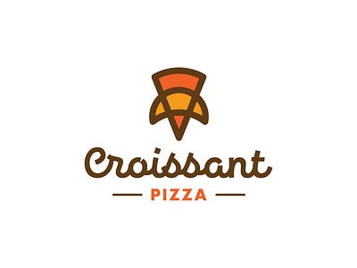 Croissant pizza logo bakery delicious food identity logo logodesign logodesigner pizza pizza logo restaurant symbol tasty
