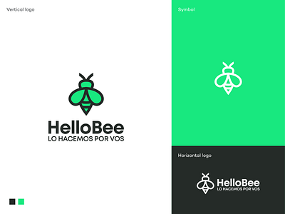 HelloBee logo animal bee brand identity branding comb delivery digital shelf entrepreneur groceries honey logo logodesign store supermarket