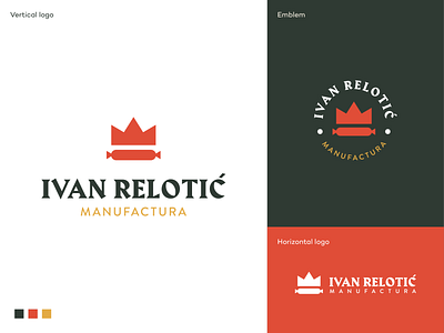 Ivan Relotic logo branding crown emblem food king kulen logo logodesign meat nature sausage vojvodina