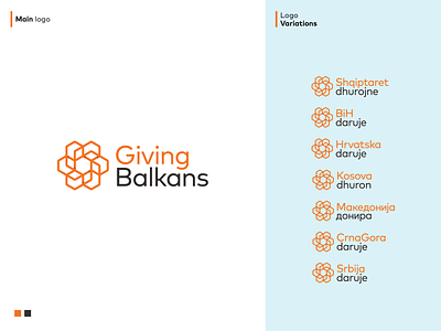 Giving Balkans logos analytics balkans branding data database design giving good deeds logo logodesign logodesigner mark nonprofit philanthropy software symbol visualized reports