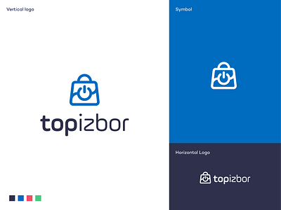 Top Izbor logo redesign bag blue branding e commerce electronics eshop logo logodesign logodesigner mark products redesign shopping shopping bag symbol technology