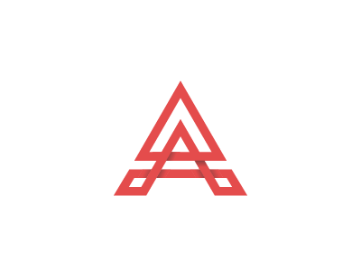 A a letter logo mark red symbol