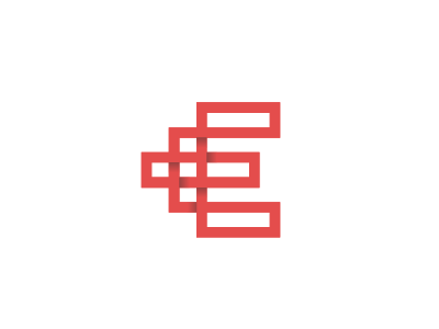 E e letter logo mark red symbol typography