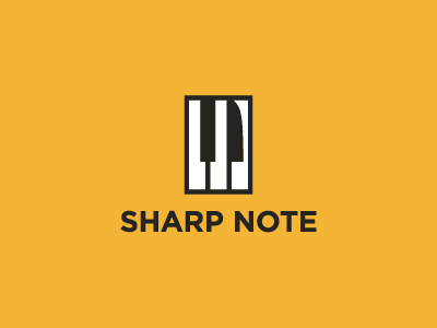 Sharp Note keys knife logo logodesign mark music note sharp simple symbol