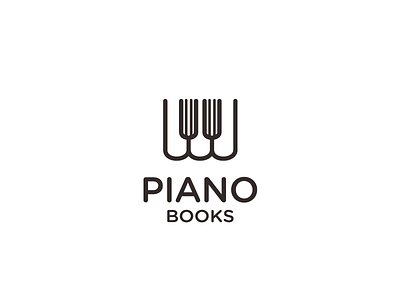 Piano Books black book keys logo mark music page piano symbol white