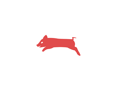 Piggy animal jump logo mark pig symbol