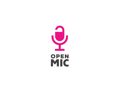 Open Mic Logo logo logodesign logodesigner mark mic microphone open symbol