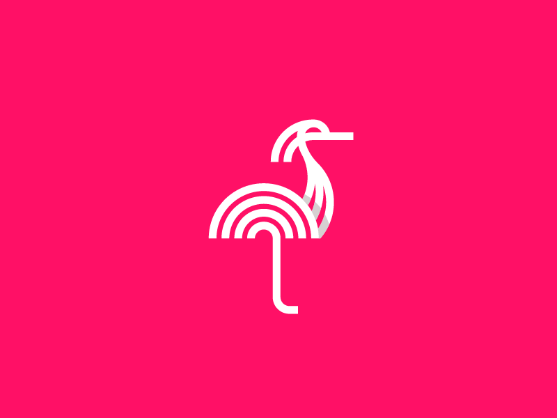 Bird Logo identity flamingo symbol line bird animal nature mark logodesigner logodesign logo