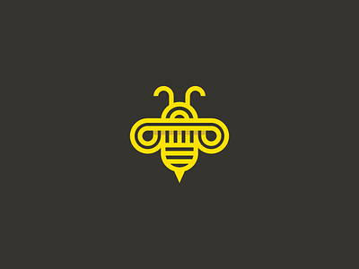 Bee Logo animal bee identity line logo logodesign logodesigner mark nature symbol yellow