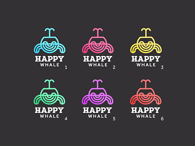 Happy Whale Logos animal happy line logo logodesign logodesigner mark nature symbol whale