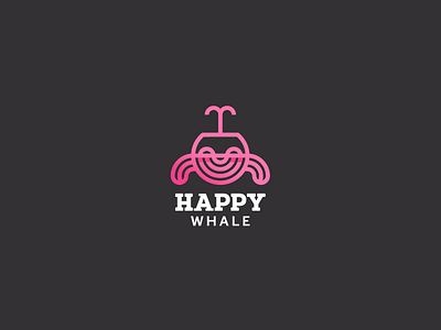 Happy Whale Logo animal happy line logo logodesign logodesigner mark nature symbol whale