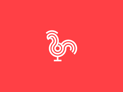 Rooster Logo animal art line logo logodesign logodesigner mark rooster symbol