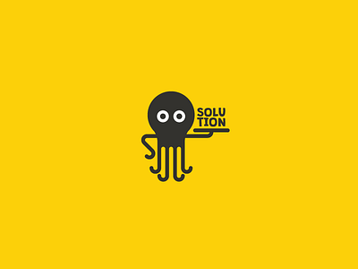 Octopus Character Solution branding character identity logo design mark octopus solution symbol