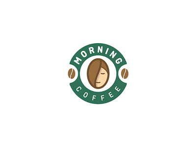 Morning Coffee Emblem bean coffee emblem girl hair logo logodesign logodesigner morning sleep symbol